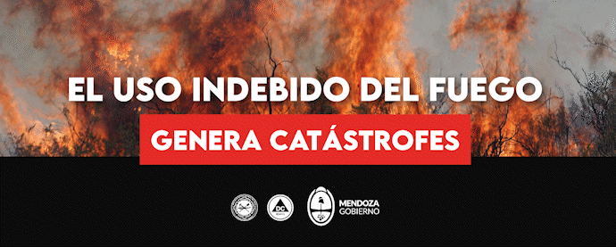 Publicidad del Gobierno de Mendoza sobre campaña contra el fuego.